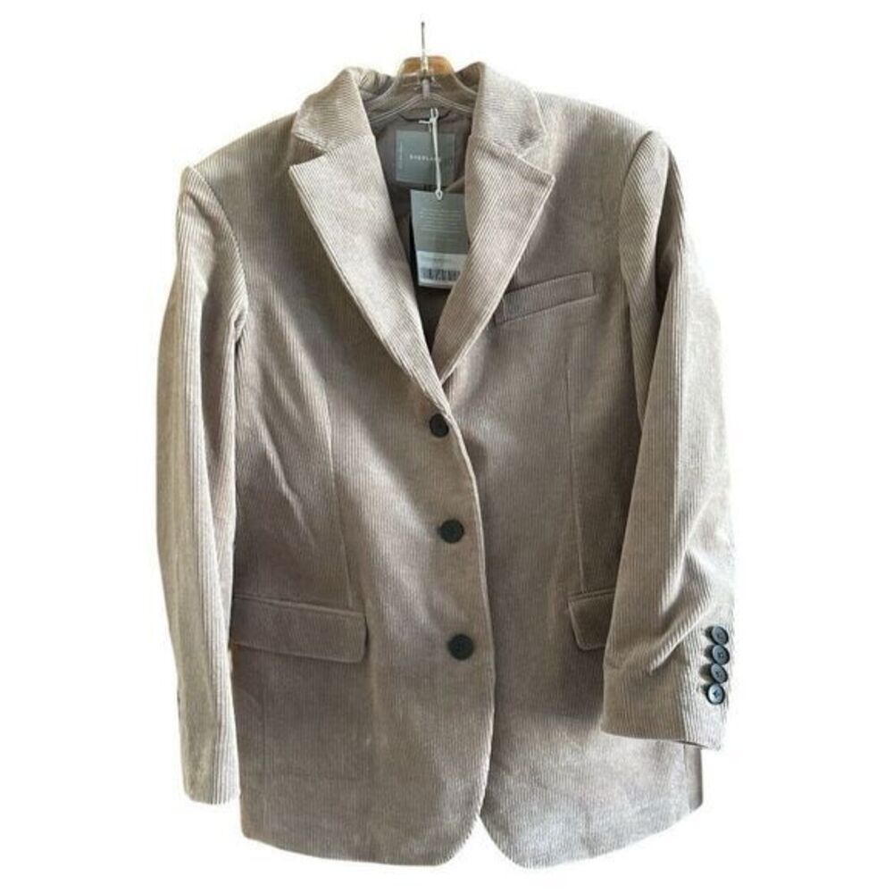 Everlane Womens 80s Corduroy Oversized Blazer Jacket‎ Tan Size 6 NWT